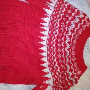 Red,grey and white Christmas sweater